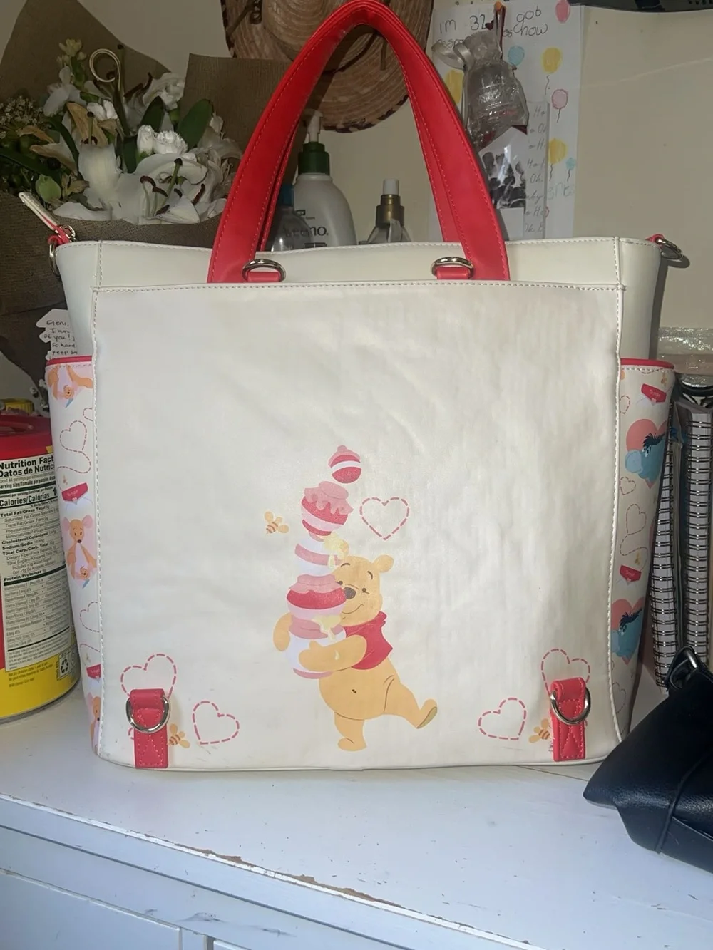 Loungefly Cream and Red Winnie the Pooh Character Tote - Picture 2 of 4